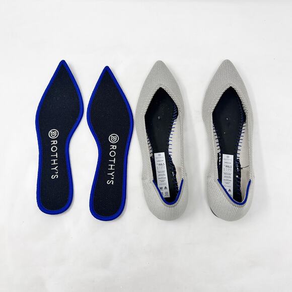 [Rothy’s] The Point Birdseye Gray Slip On Washable Ballet Flats Pointed Toe 6.5 - Picture 9 of 12